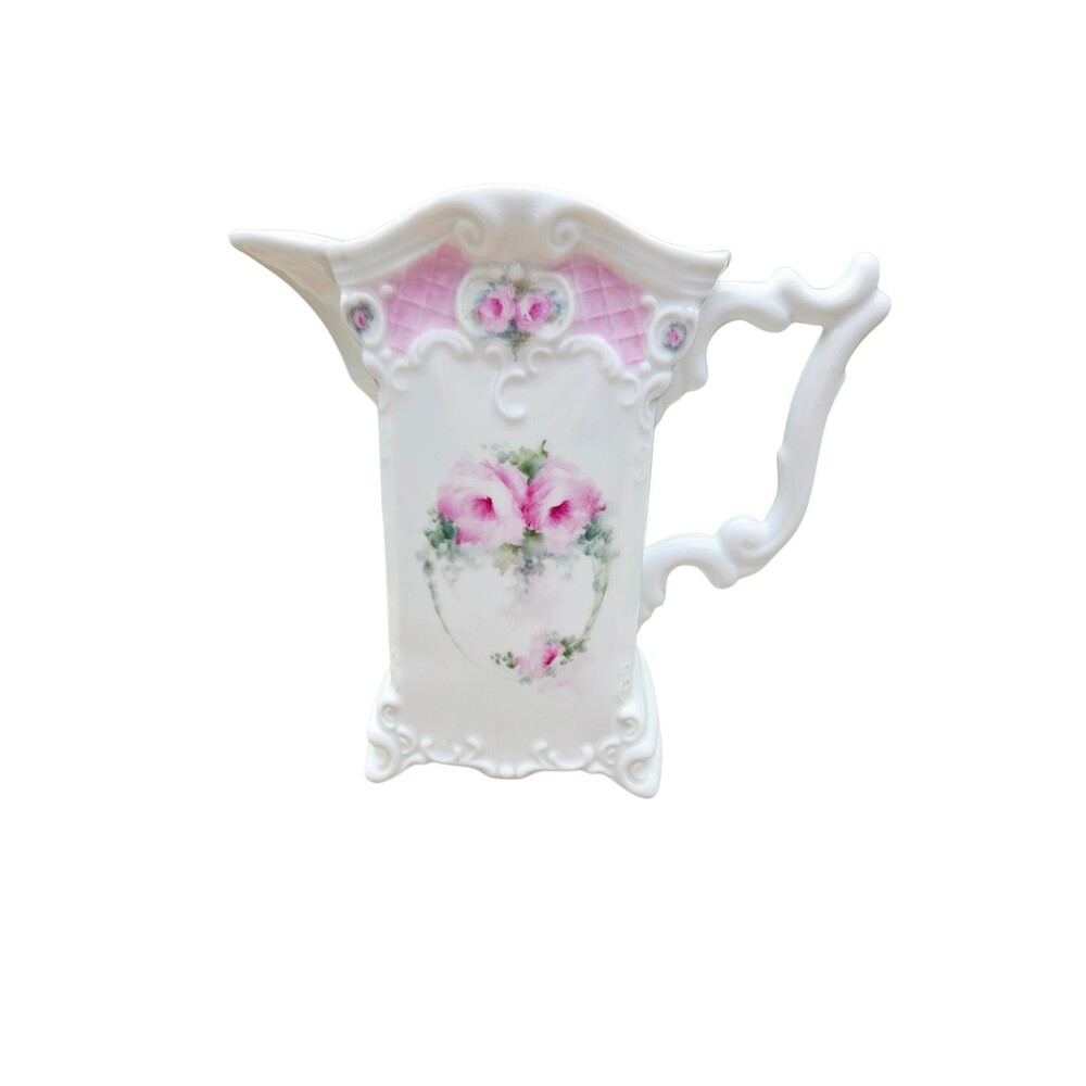 Vintage Gerold Porzellan W Germany Pink Rose Pitcher Vase